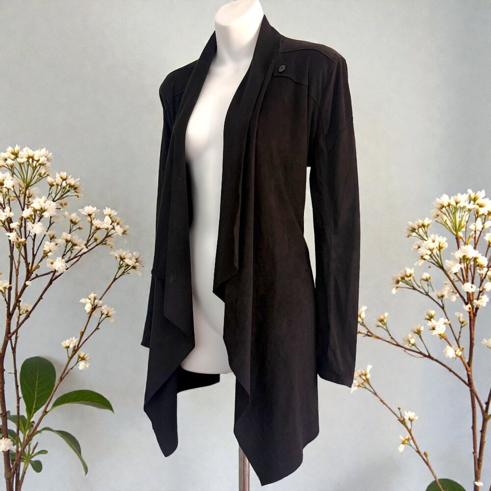 BLANKNYC Black Convertible Drape Jacket | Magnetic Cowl Neck Size M - Picture 2 of 14